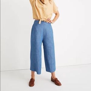 Madewell Chambray Huston Pull-on Crop Pants